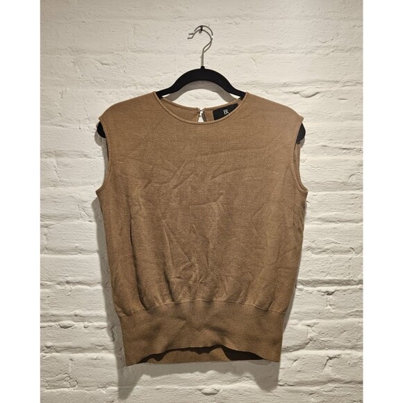 Banana Republic Tops - Banana Republic Brown Ribbed Minimal Sleeveless Knit Sweater Top Vest, Size XS